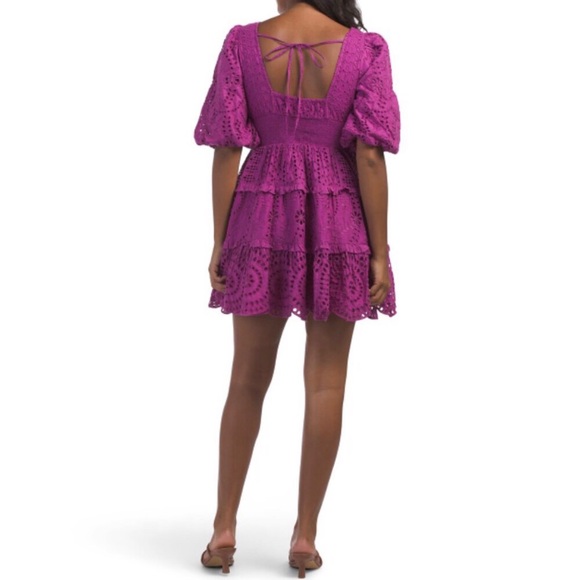 Cynthia Rowley Purple Eyelet Mini Dress NWOT - Picture 2 of 5